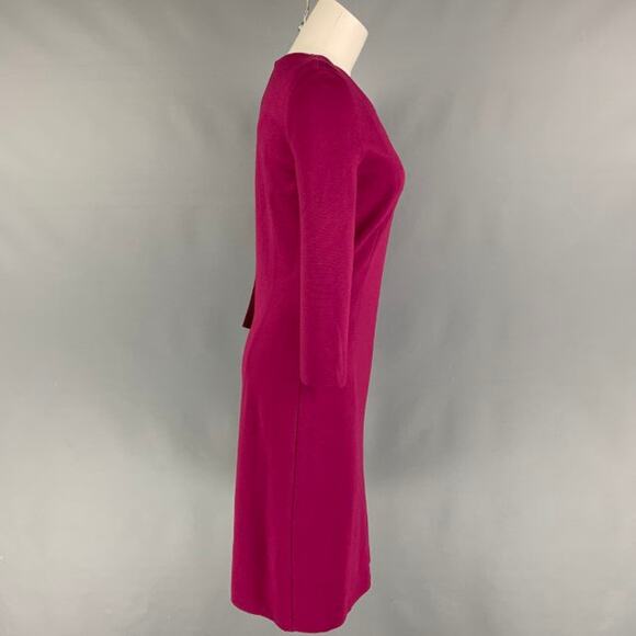 MAISON MARTIN MARGIELA Size 4 Raspberry Viscose Blend Fitted Cocktail Dress - Picture 2 of 7